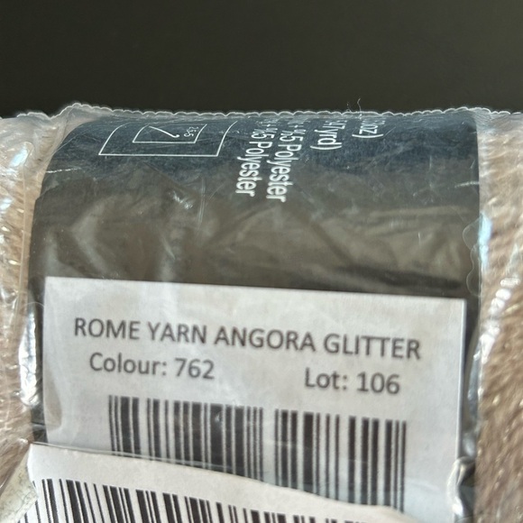 Rome Yarn Angora Glitter Color 762 New 1 Skein - Picture 7 of 8